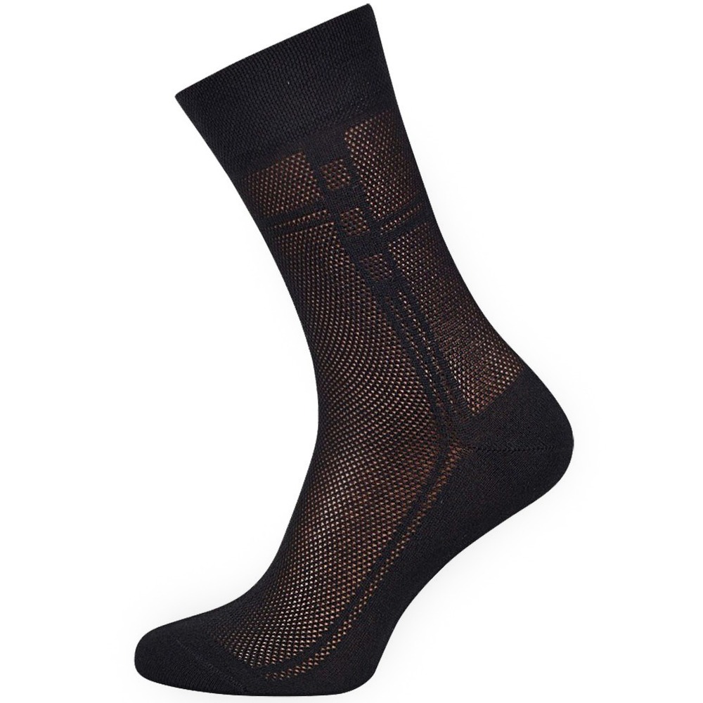 Black Breathable Mens Cotton Dress Socks Ultra Thin Socks 5 Pack, size 11-13